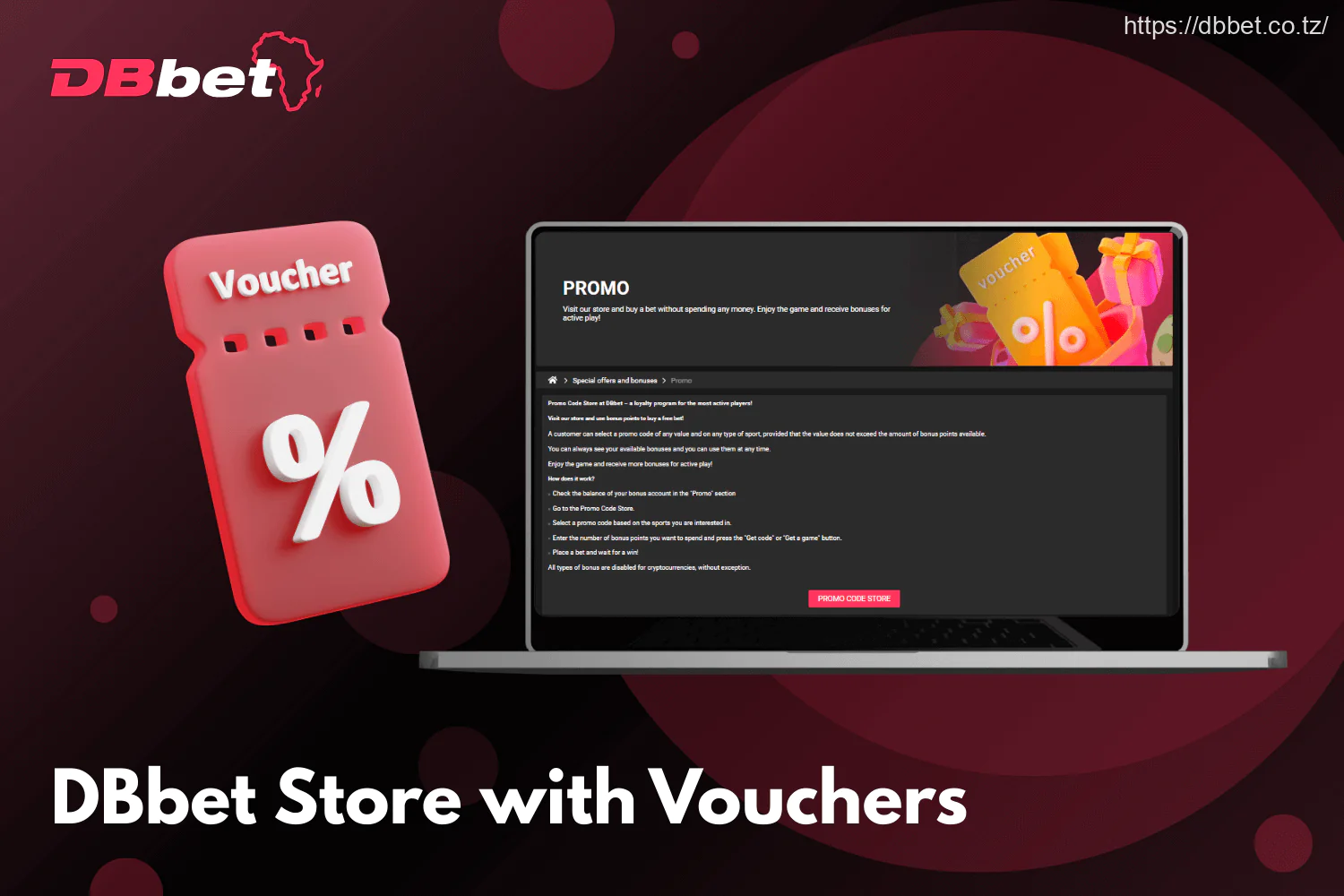 Registered users can explore fresh vouchers on the DBbet promo code store page in the main menu