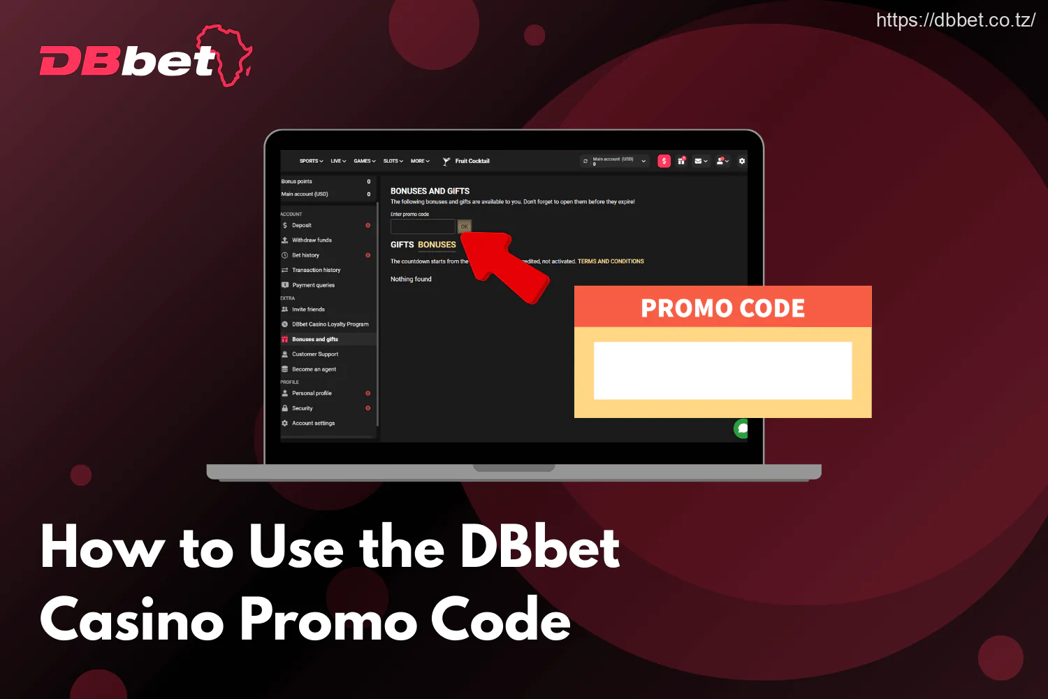 Enter the DBbet promo code in the provided field when signing up to claim your bonus