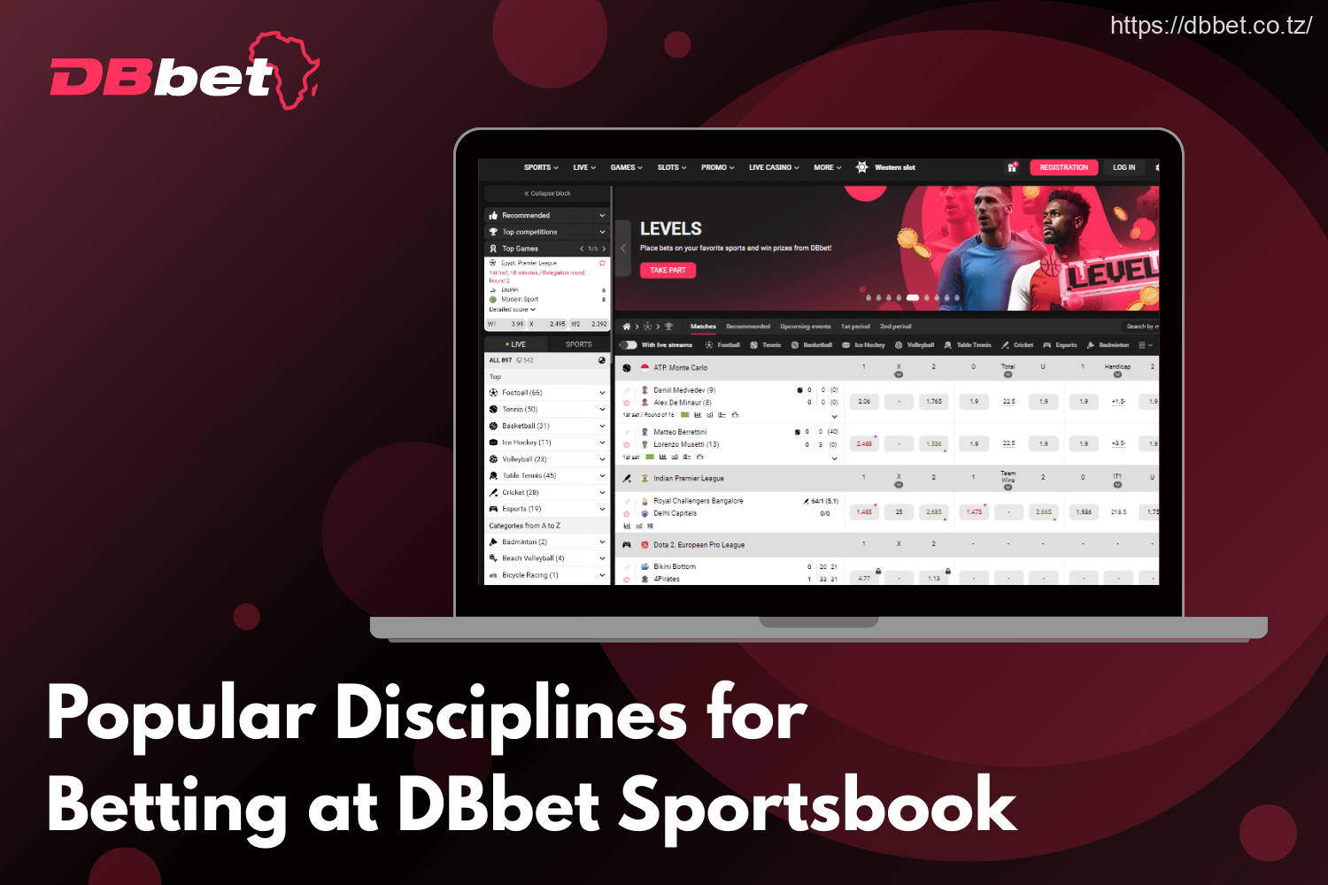The DBbet Sportsbook now features close to 50 different sports for betting